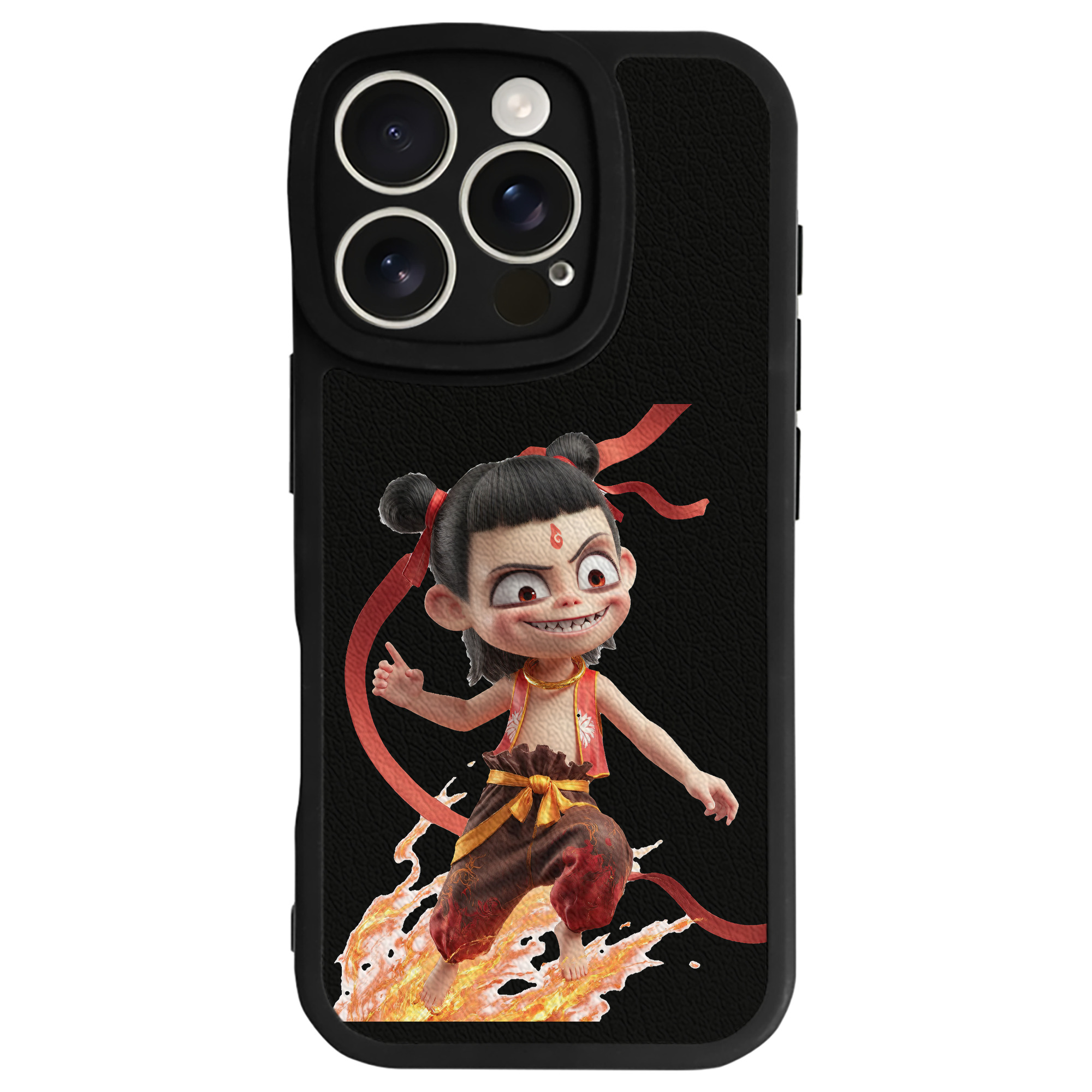 （画像用） Ne Zha 2 ナタ 魔童の大暴れ 【iPhone 16シリーズ対応】シリコンスマホケース（レザー調） 材質：シリコン